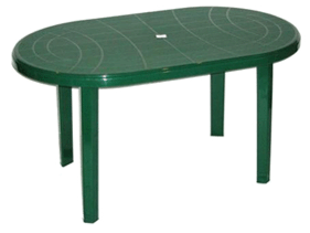 Stół ogrodowy owalny zielony
